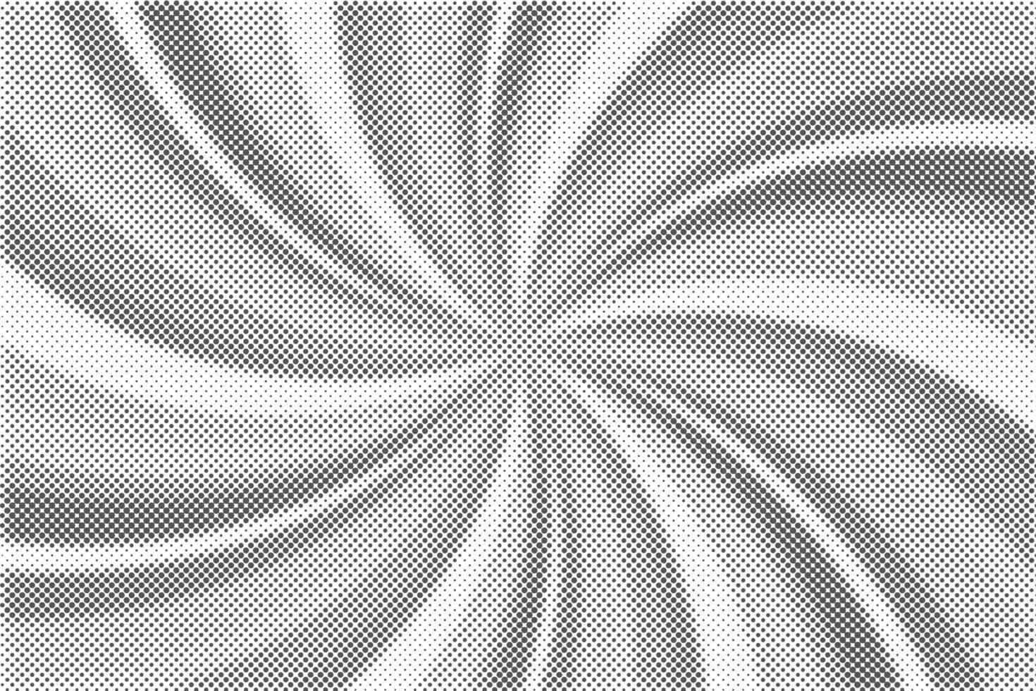 Dom rayos trama de semitonos antecedentes. blanco y gris radial remolino resumen cómic modelo. vector explosión resumen líneas fondo