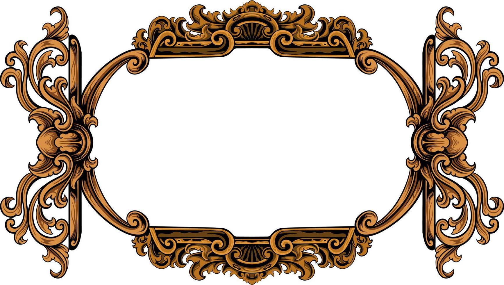 classic frame vector design for elements, editable color