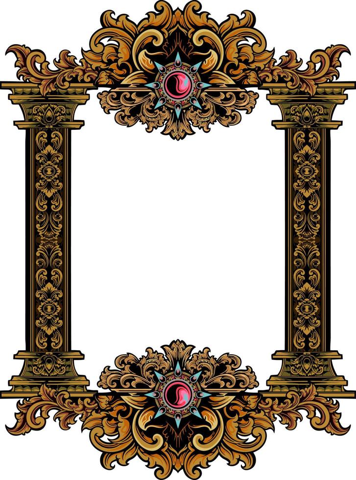 classic frame vector design for elements, editable color