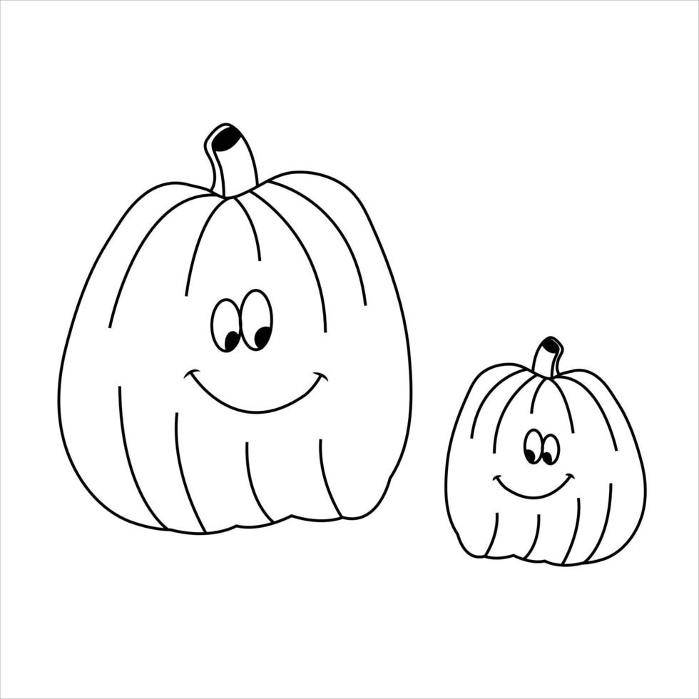 Vector hand drawn pumpkin coloring page illustration art