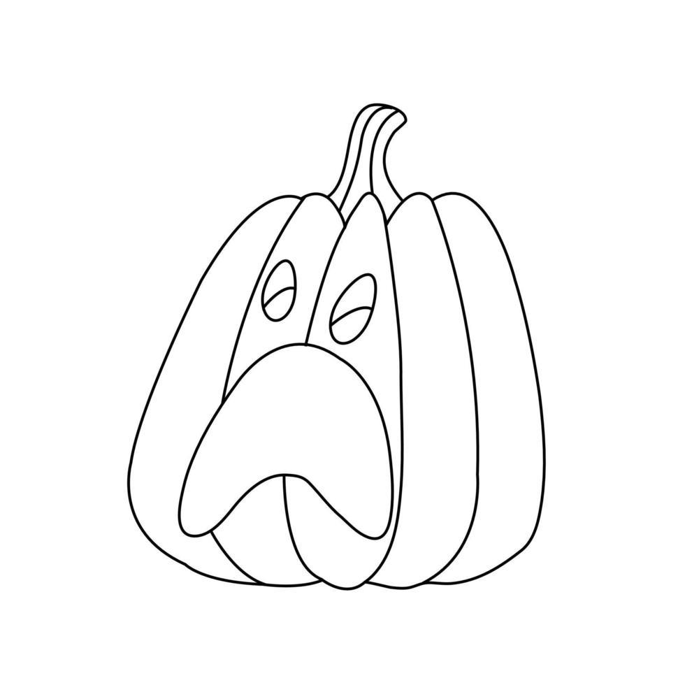 vector mano dibujado calabaza colorante página ilustración Arte