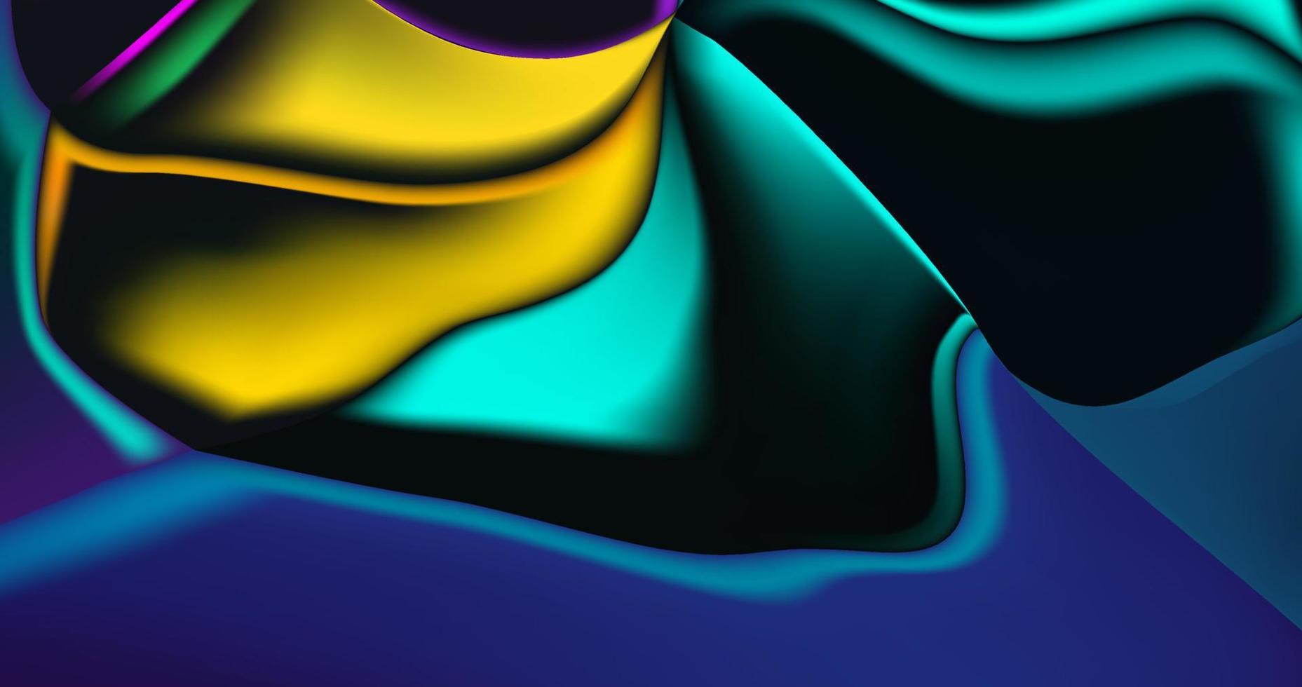 Minimalist design consisting of a fluid- like with a holographic effect in various colors.Vector blue neon  hologram dreamy background.Versatile option for a variety of uses. vector