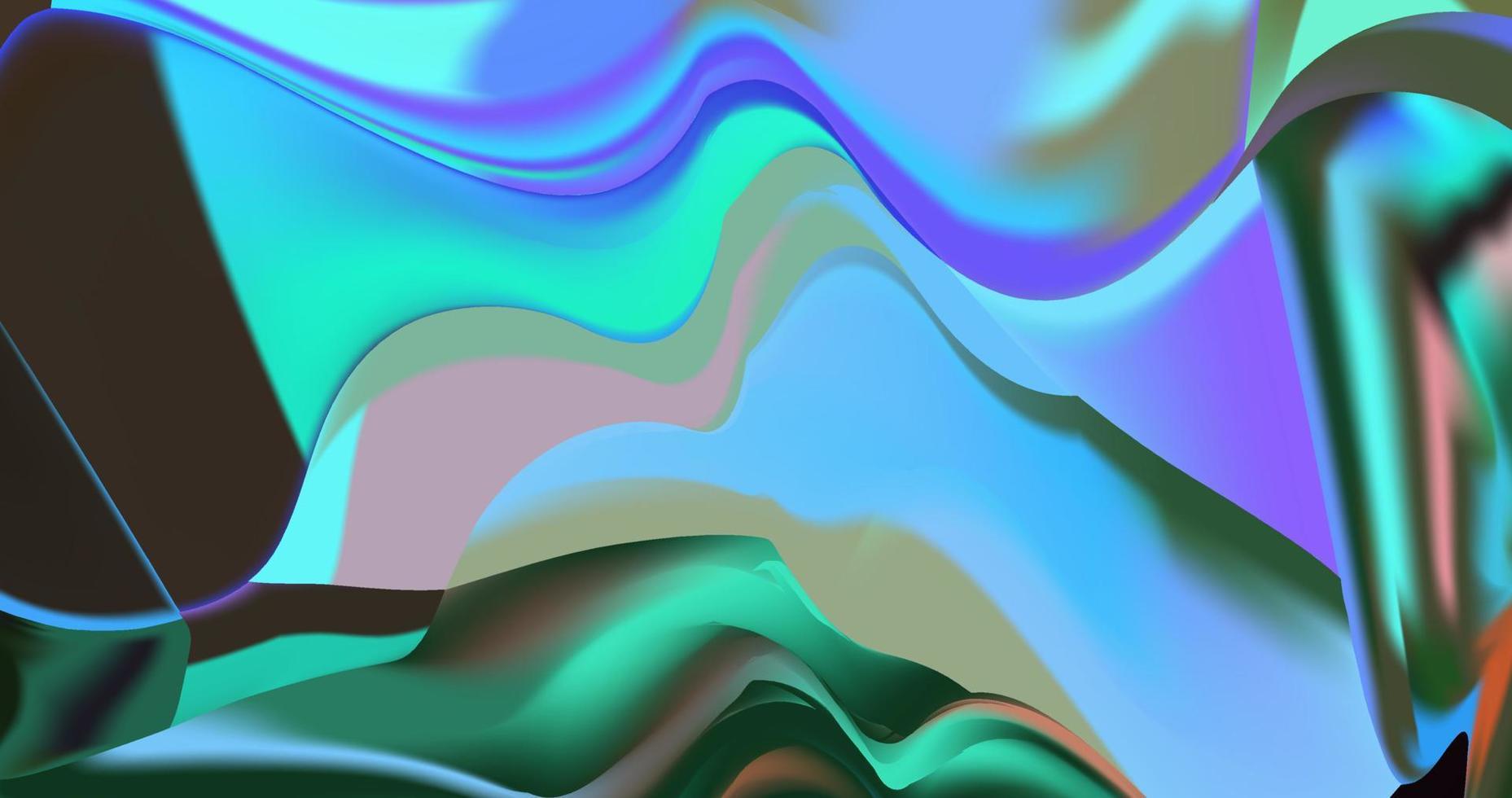 Minimalist design consisting of a fluid- like with a holographic effect in various colors.Vector blue neon  hologram dreamy background.Versatile option for a variety of uses. vector