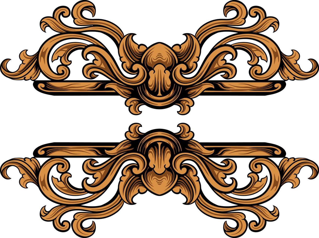 Classic ornament vector design for elements, editable color