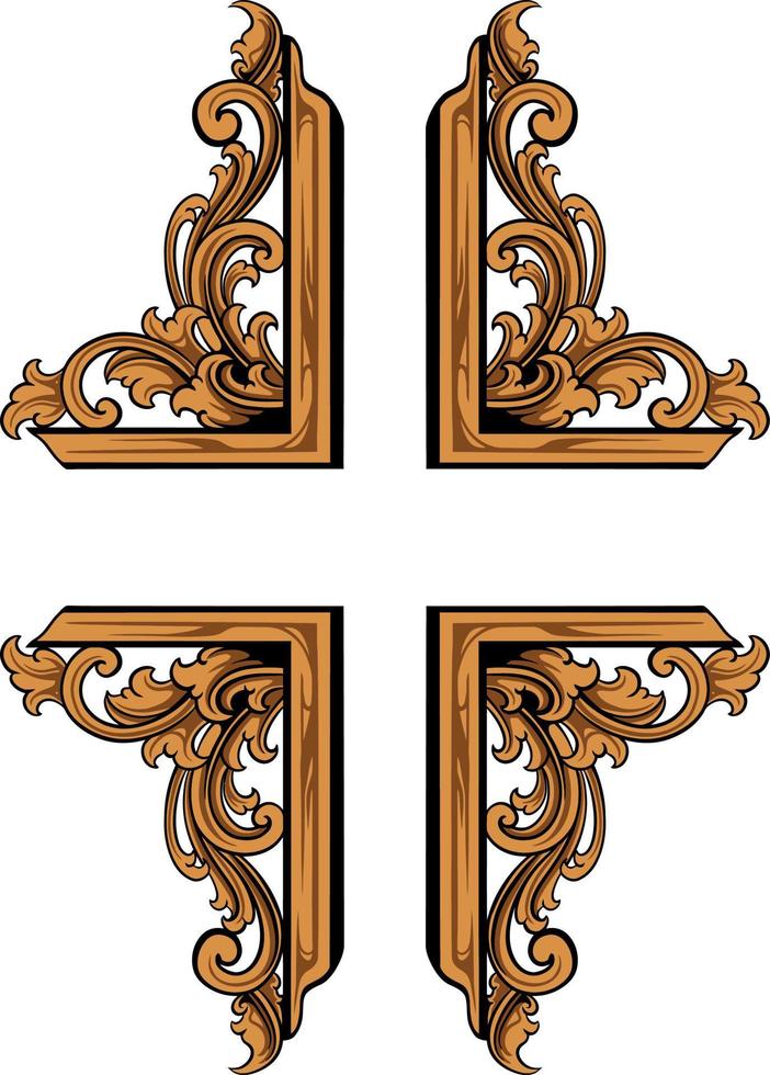 Classic ornament vector design for elements, editable color