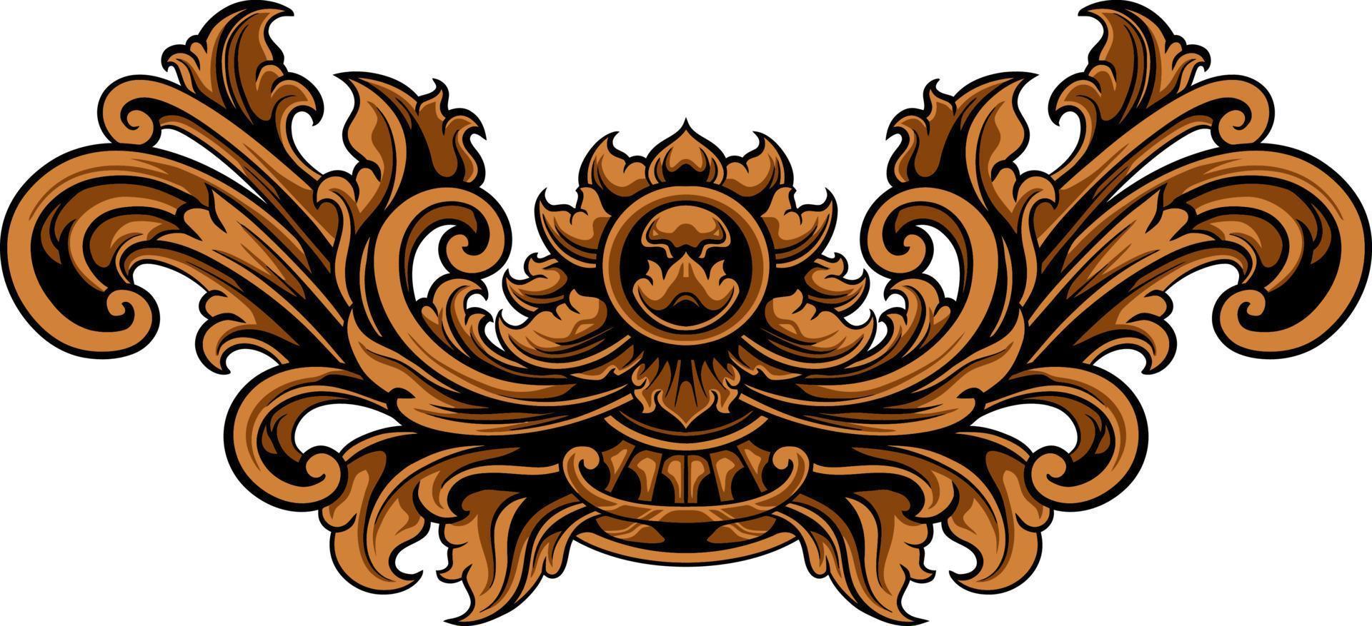 Classic ornament vector design for elements, editable color