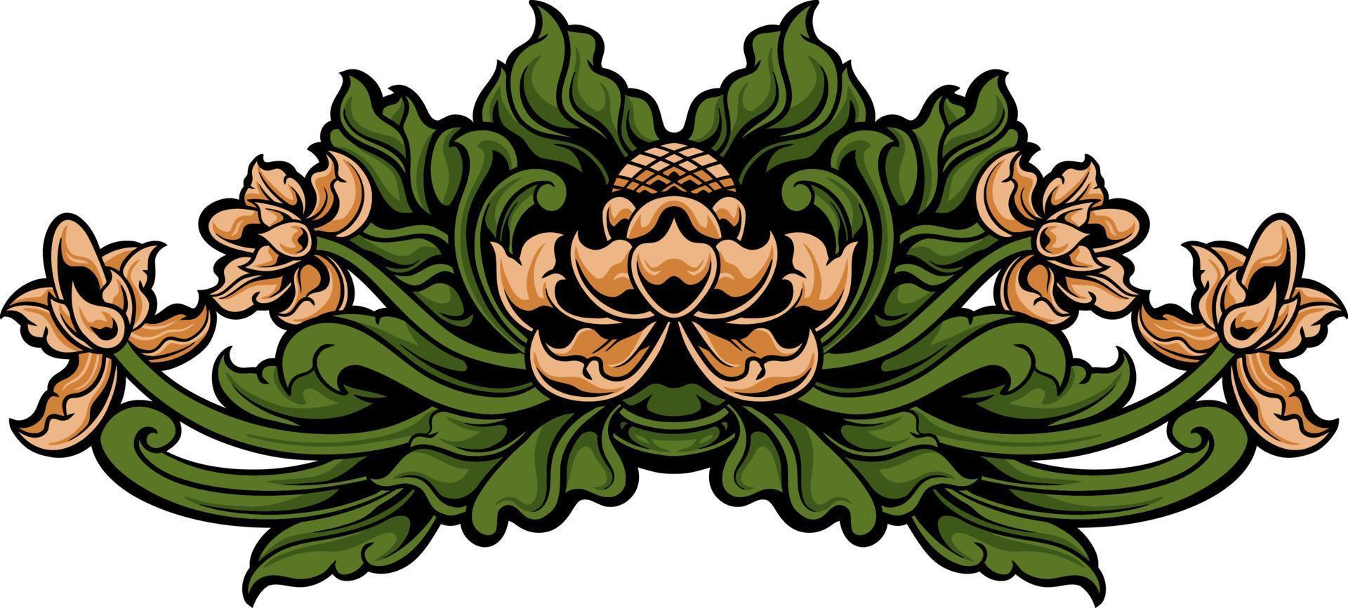Classic ornament vector design for elements, editable color