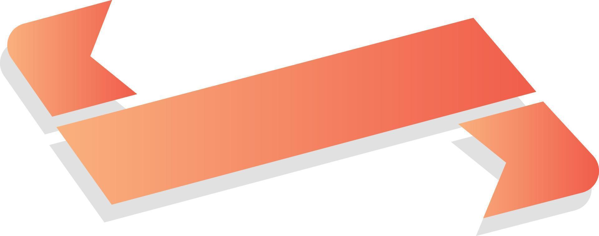 Abstract Orange Ribbon Name Box vector