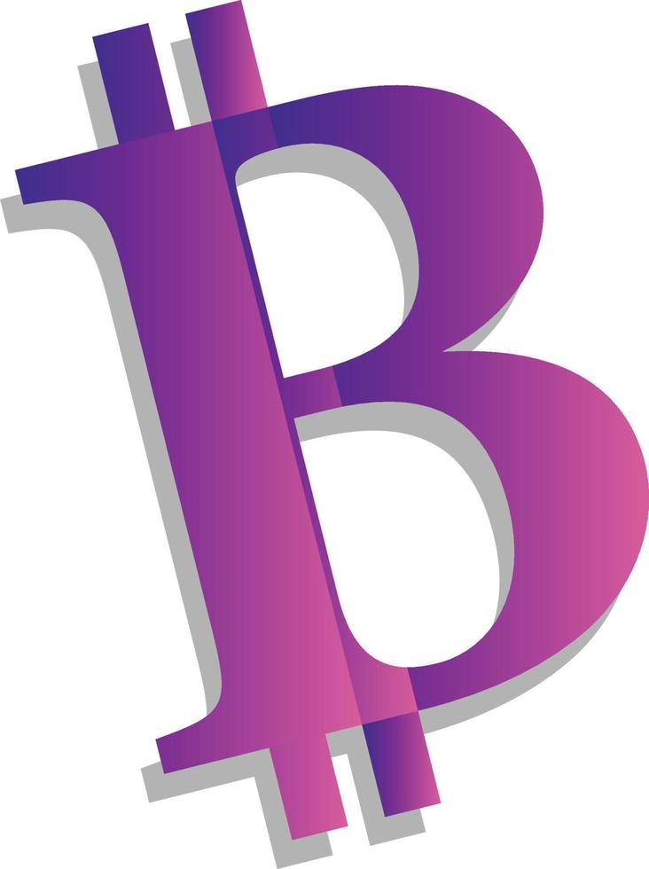 Bitcoin Purple Gradient Symbol Element vector
