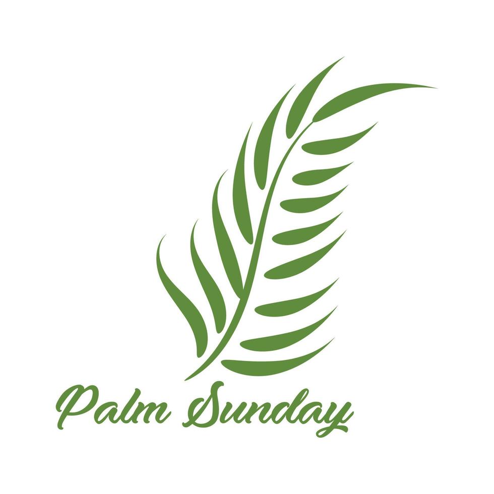 A Christian Palm Sunday religious holiday with palm branches and leaves