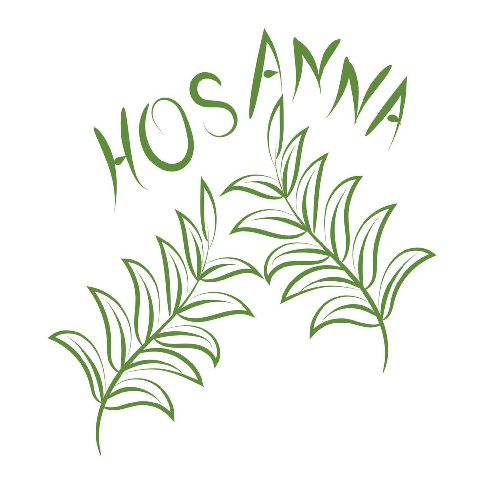 A Christian Palm Sunday religious holiday with palm branches and leaves vector