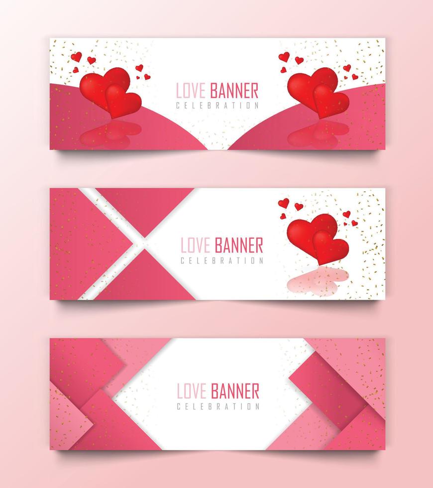 Love banner vector symbols of love for Happy Women's, Mother's, birthday greeting card design.