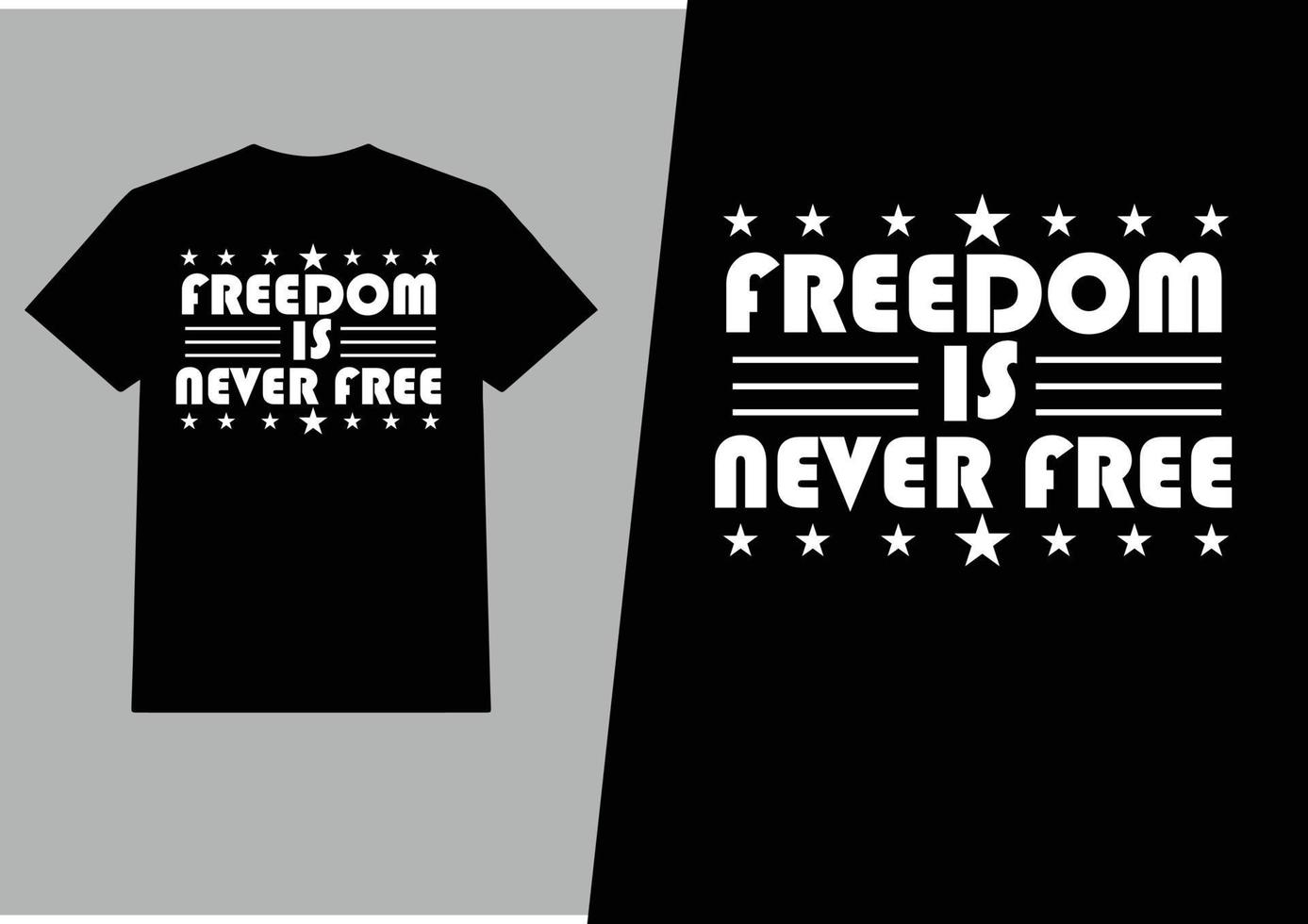 Freedom is never free typography t shirt design vector