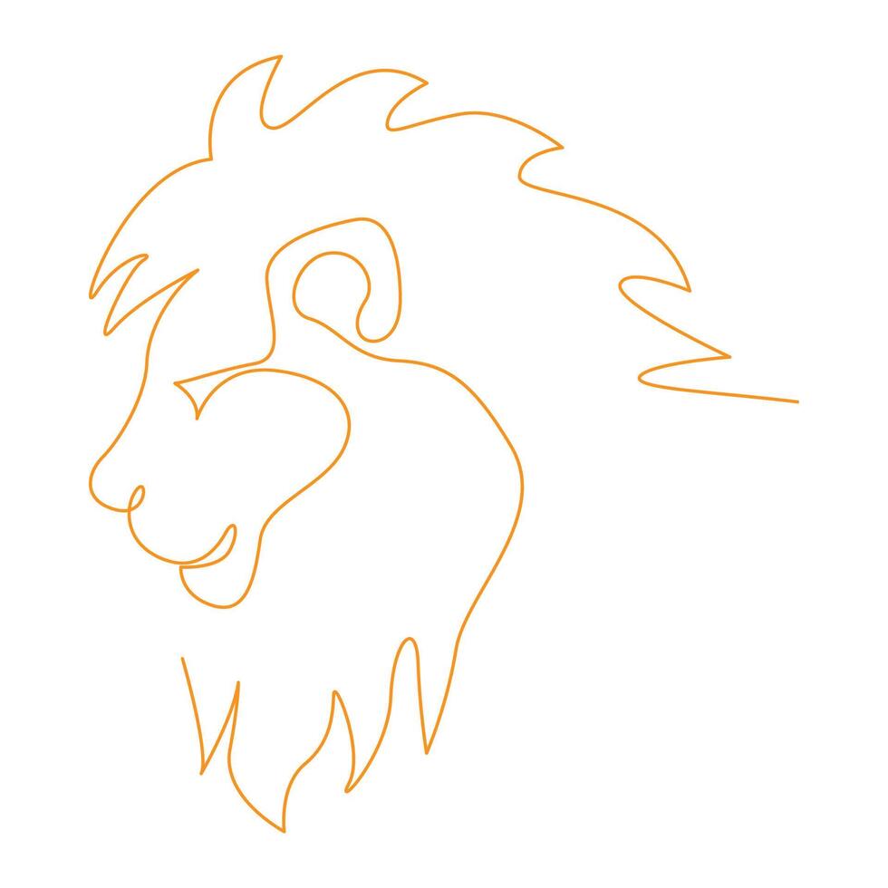 Lion line art logo icon design vector