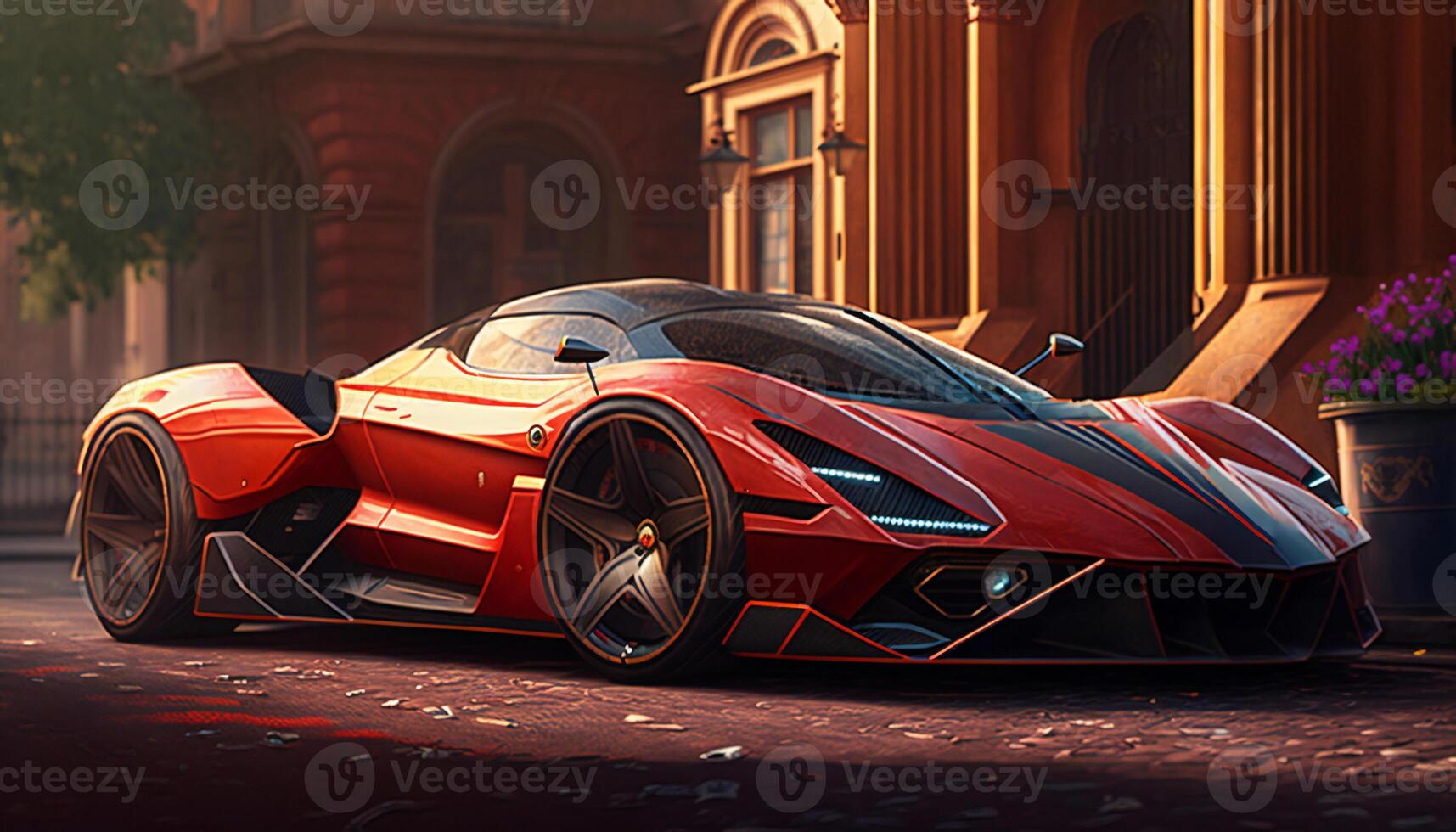Luxury speed super car. Fast power vehicle concept. photo