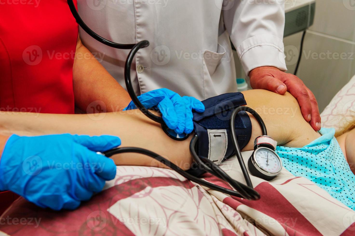 Doctor checking patient with examining, presenting results symptom and recommend treatment method, photo