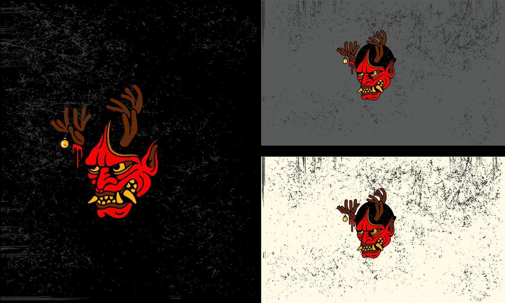 head devil angry with horn vector mascot design