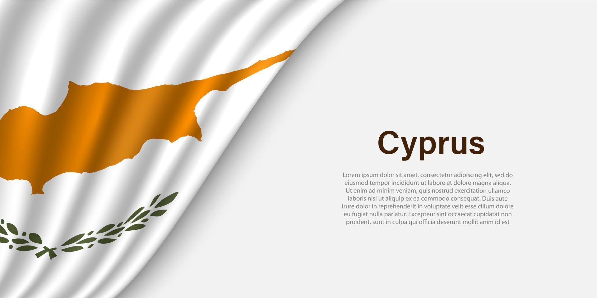 Wave flag of Cyprus on white background. vector