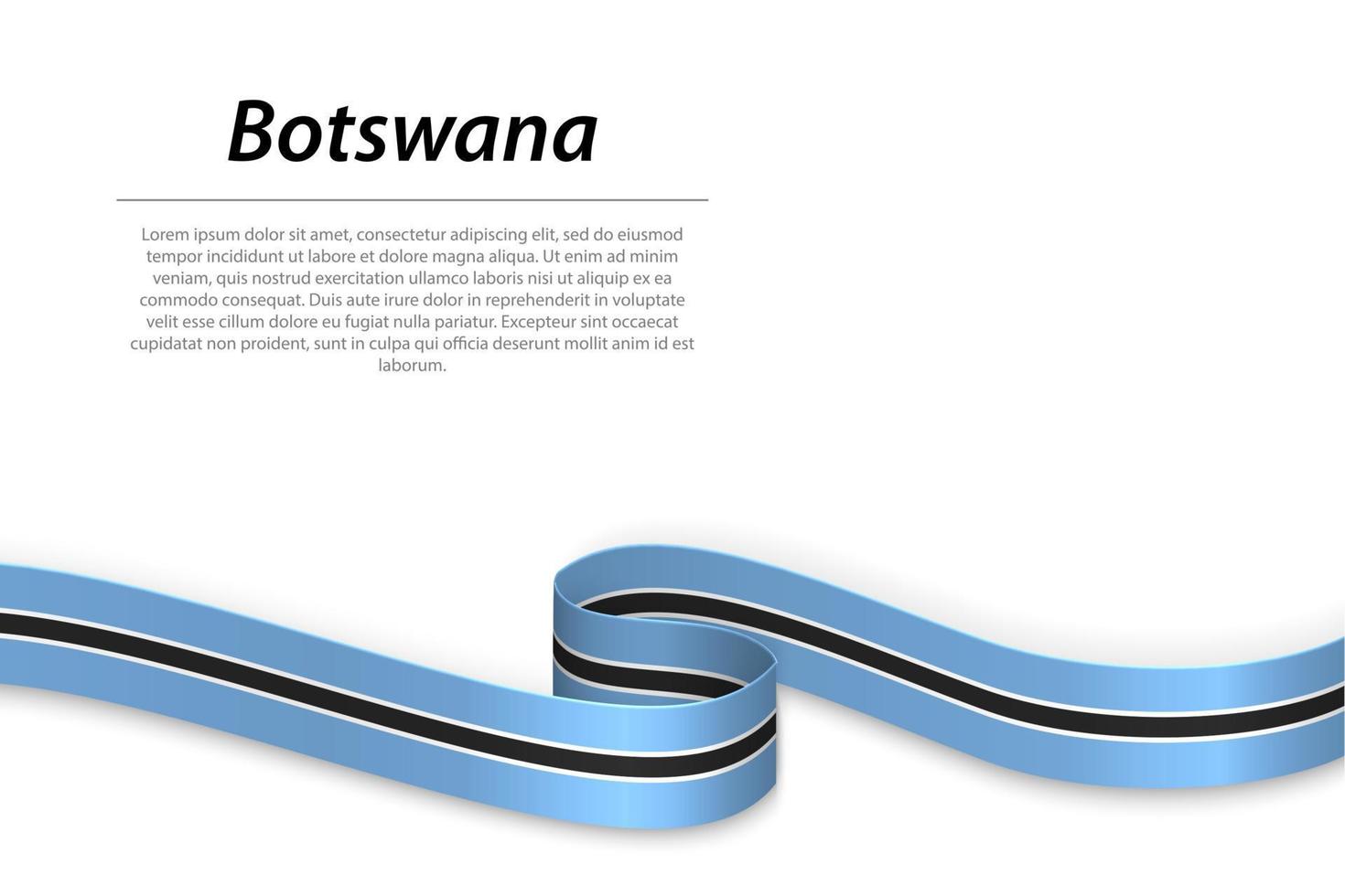 cinta ondeante o pancarta con la bandera de botswana vector