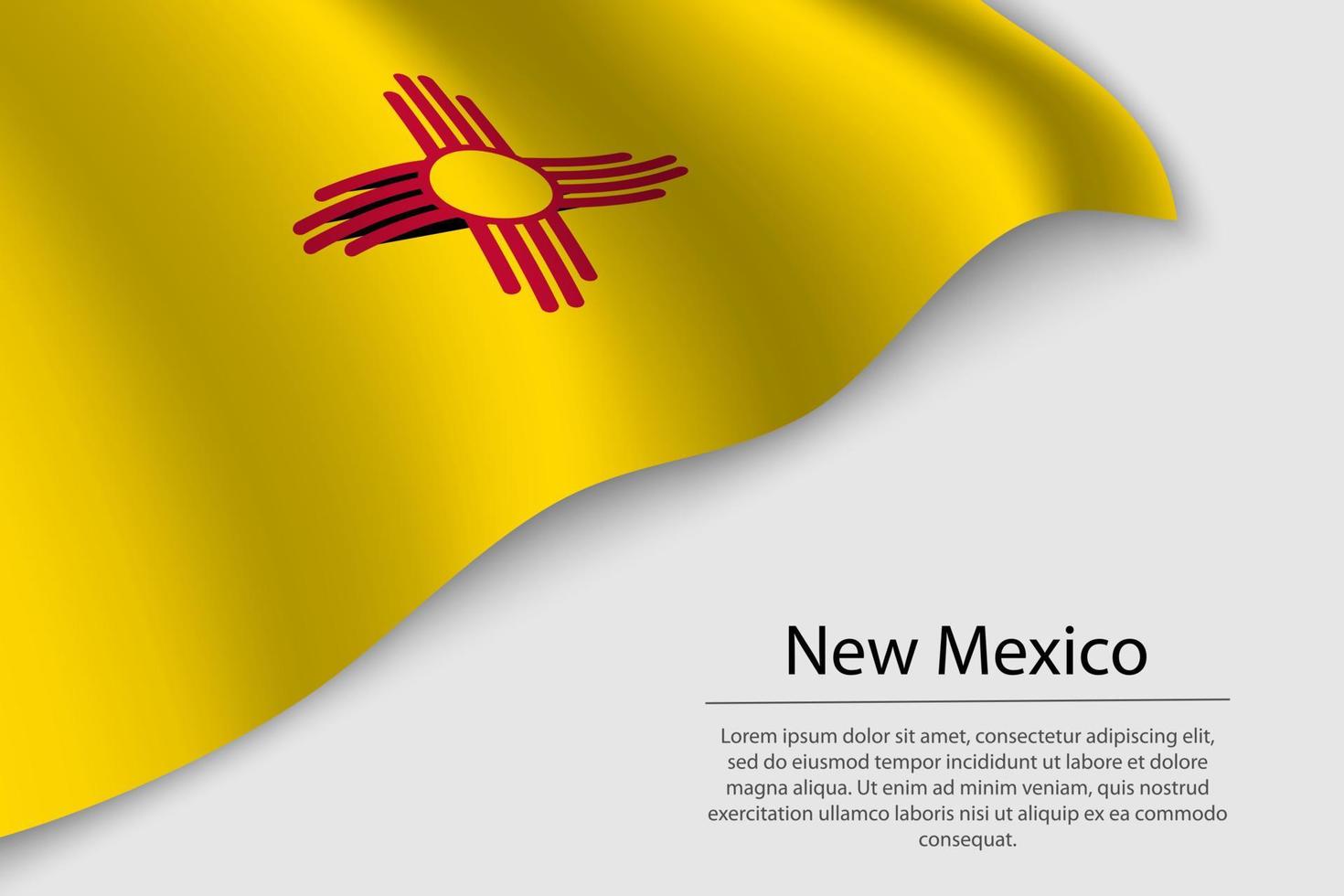 Wave flag of New Mexico is a state of United States. vector