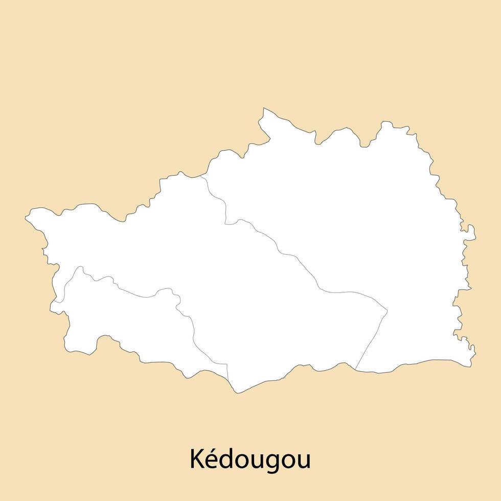 High Quality map of Kedougou is a region of Senegal, vector