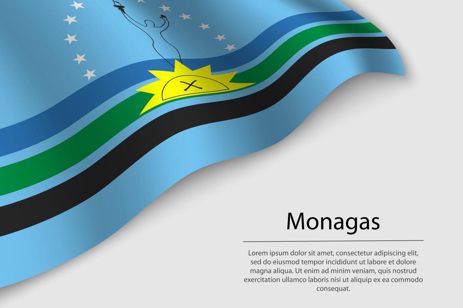 Wave flag of Monagas is a state of Venezuela vector