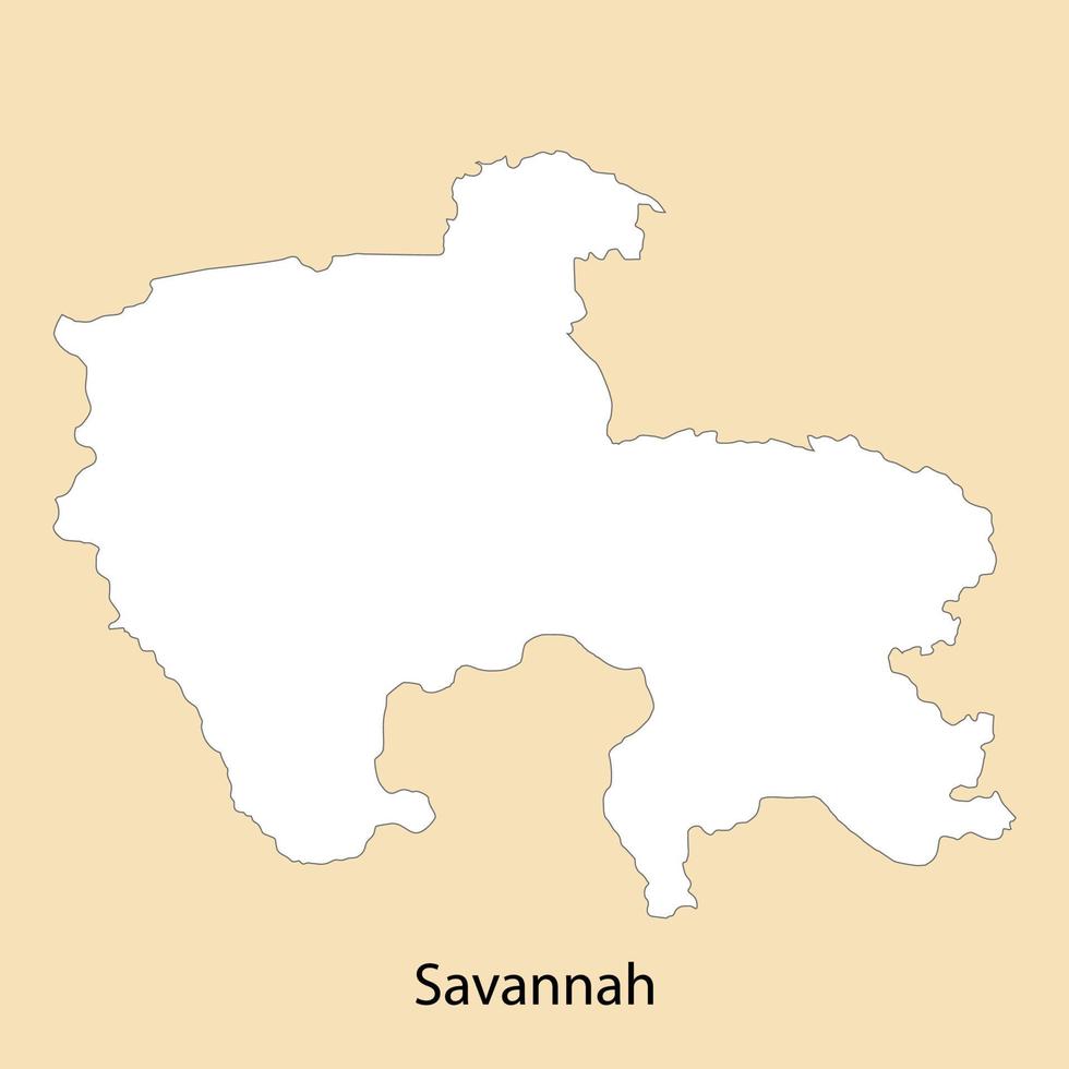 High Quality map of Savannah is a region of Ghana vector