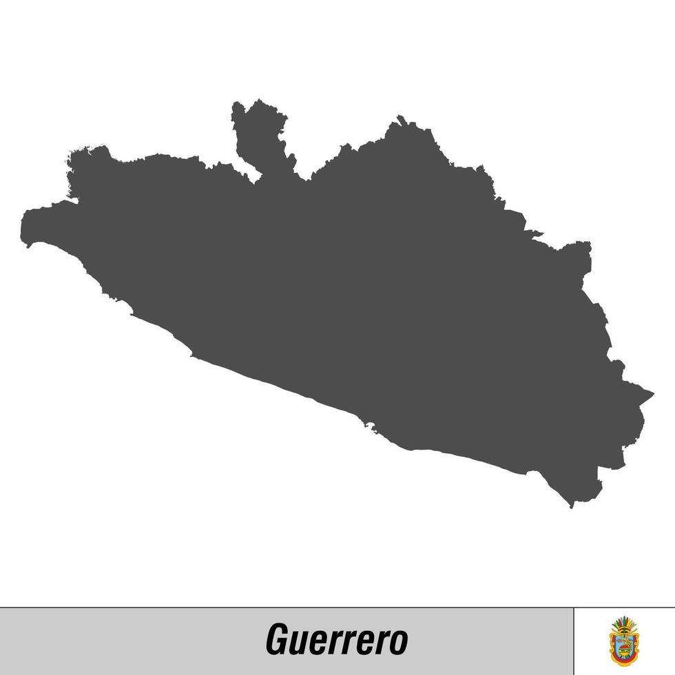 High quality map with flag state of Mexico vector