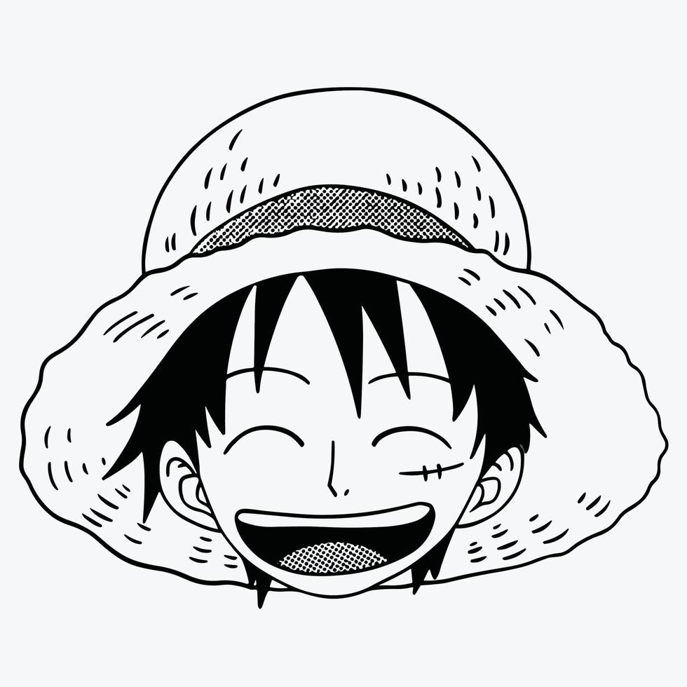 Luffy anime one piece vector