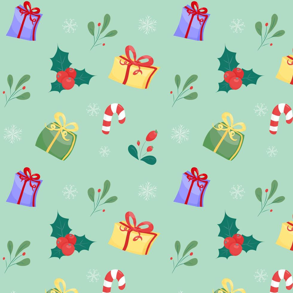 New Year seamless pattern in colorful style vector