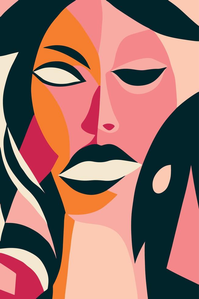 The Face in the Mirror - Dive into a colorful world with this illustration collection inspired by iconic paper-cutting art, challenging the creative possibilities of paper and scissors. vector