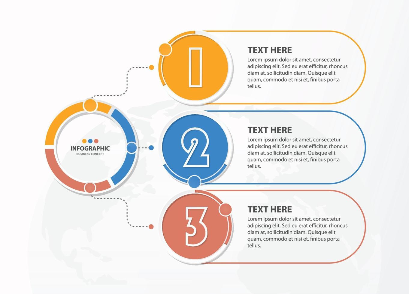 Infographic with 3 steps, process or options. vector