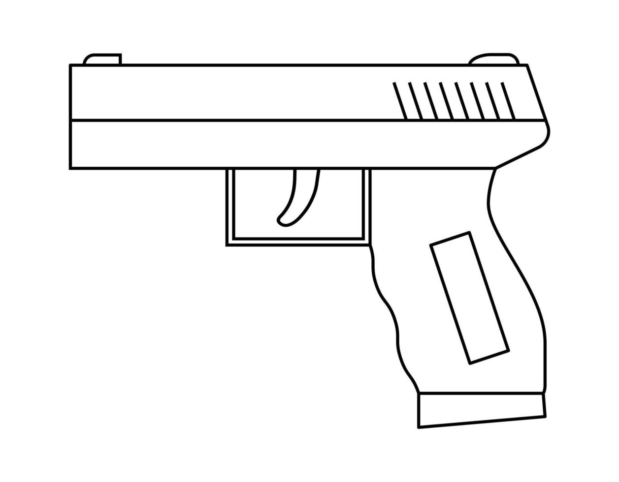 pistola vector icono ilustración. contorno pistola arma diseño aislado