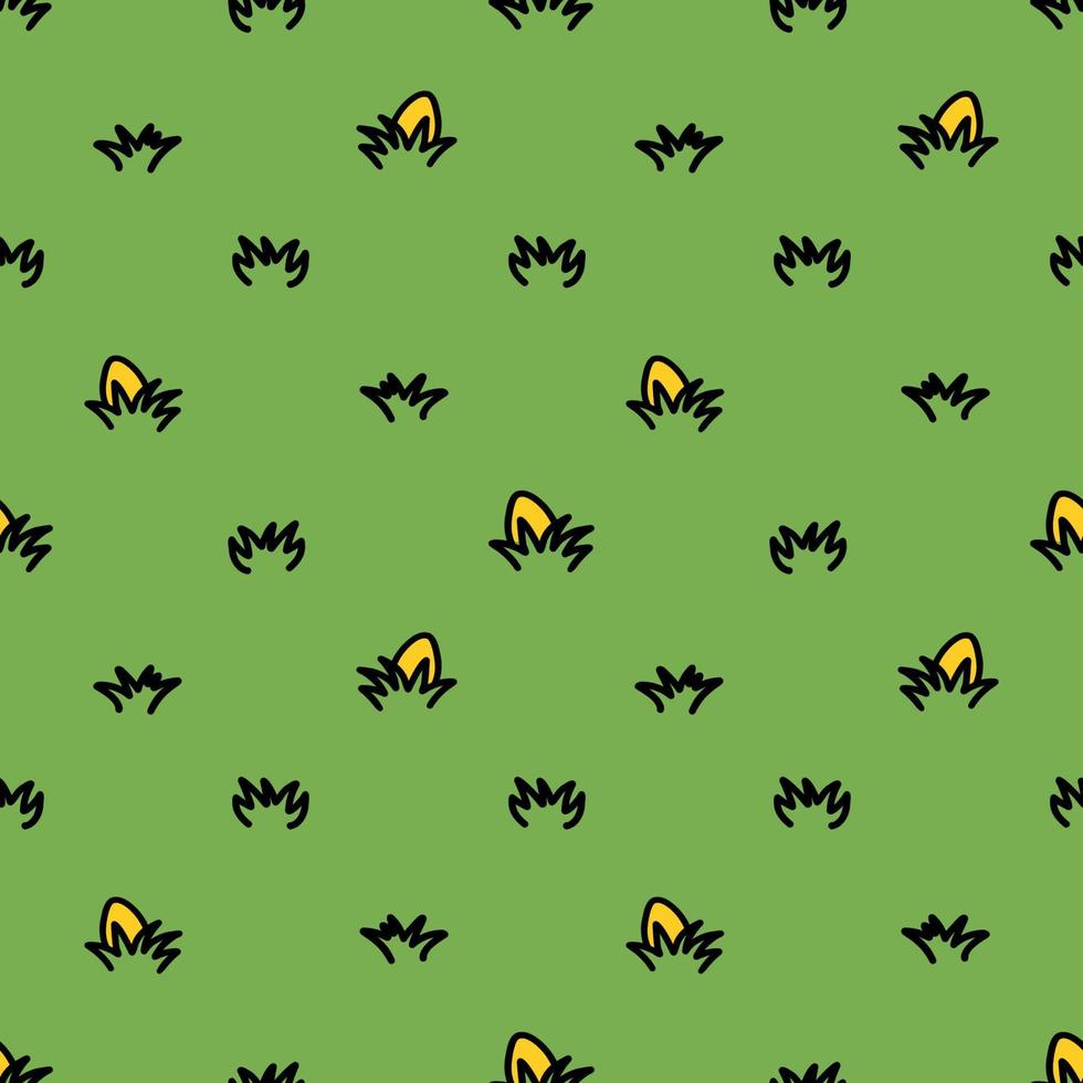 Easter eggs in green grass seamless spring pattern. Wrapping paper background, Easter Cards vector