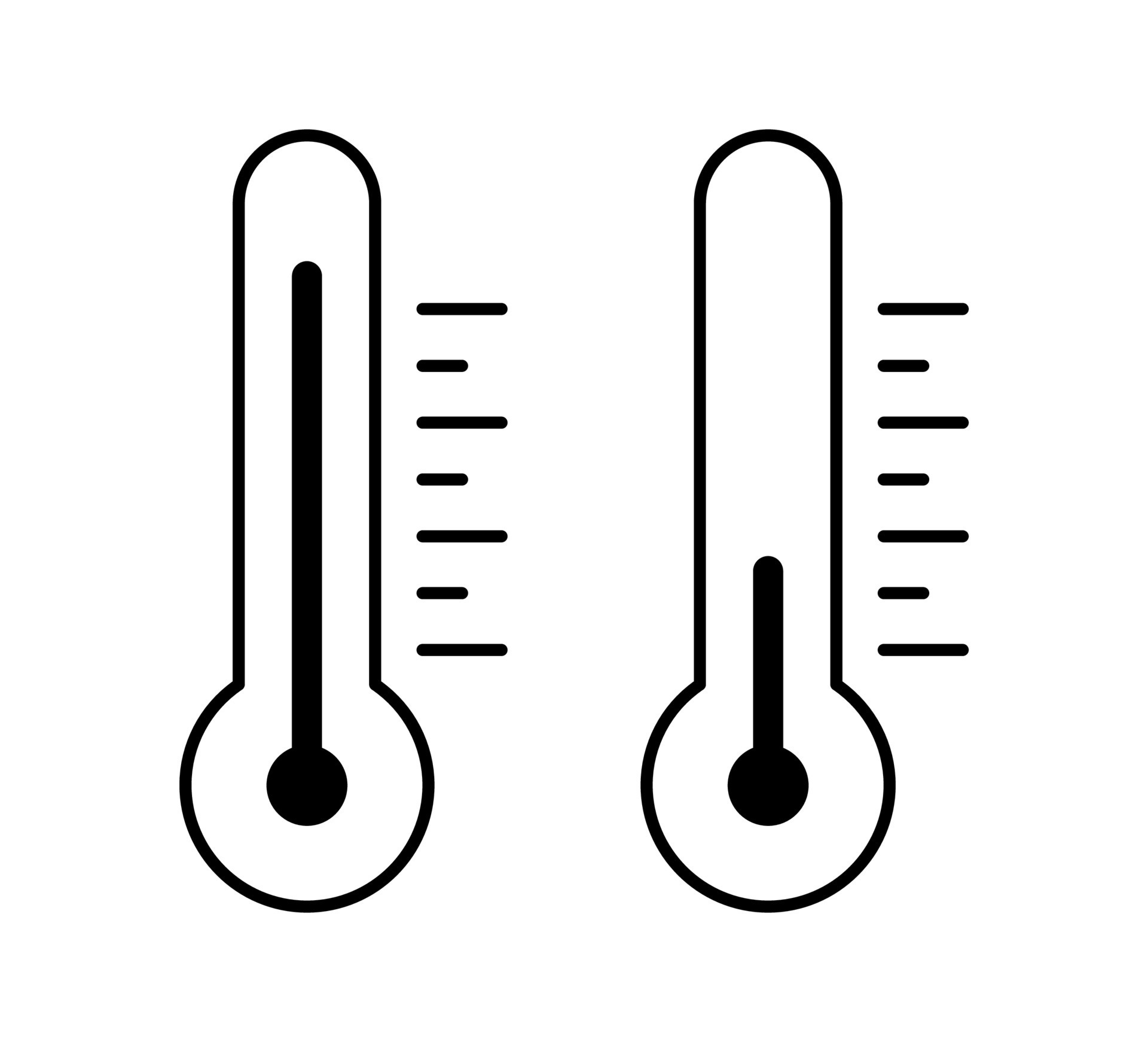 High temperature thermometer icon, Stock vector