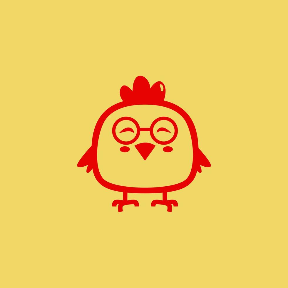 Cute chicken logo vector