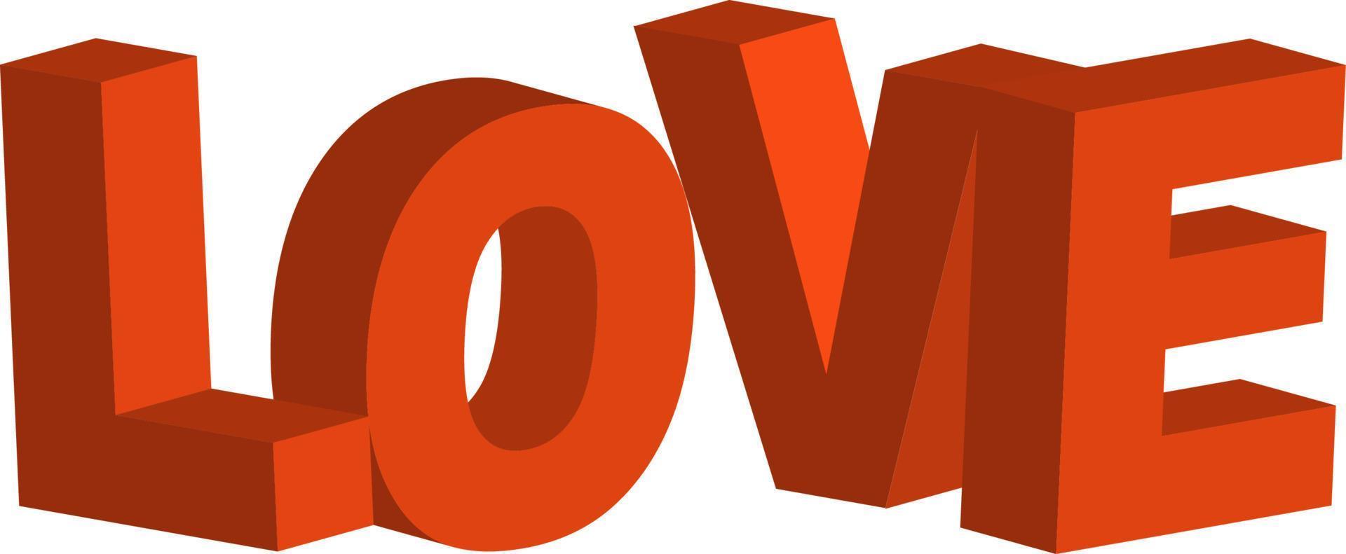 3D letters in the word love concept Valentine day vector