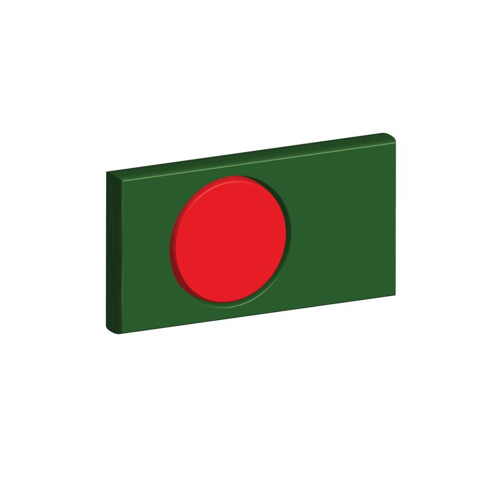 3d bandera de Bangladesh vector