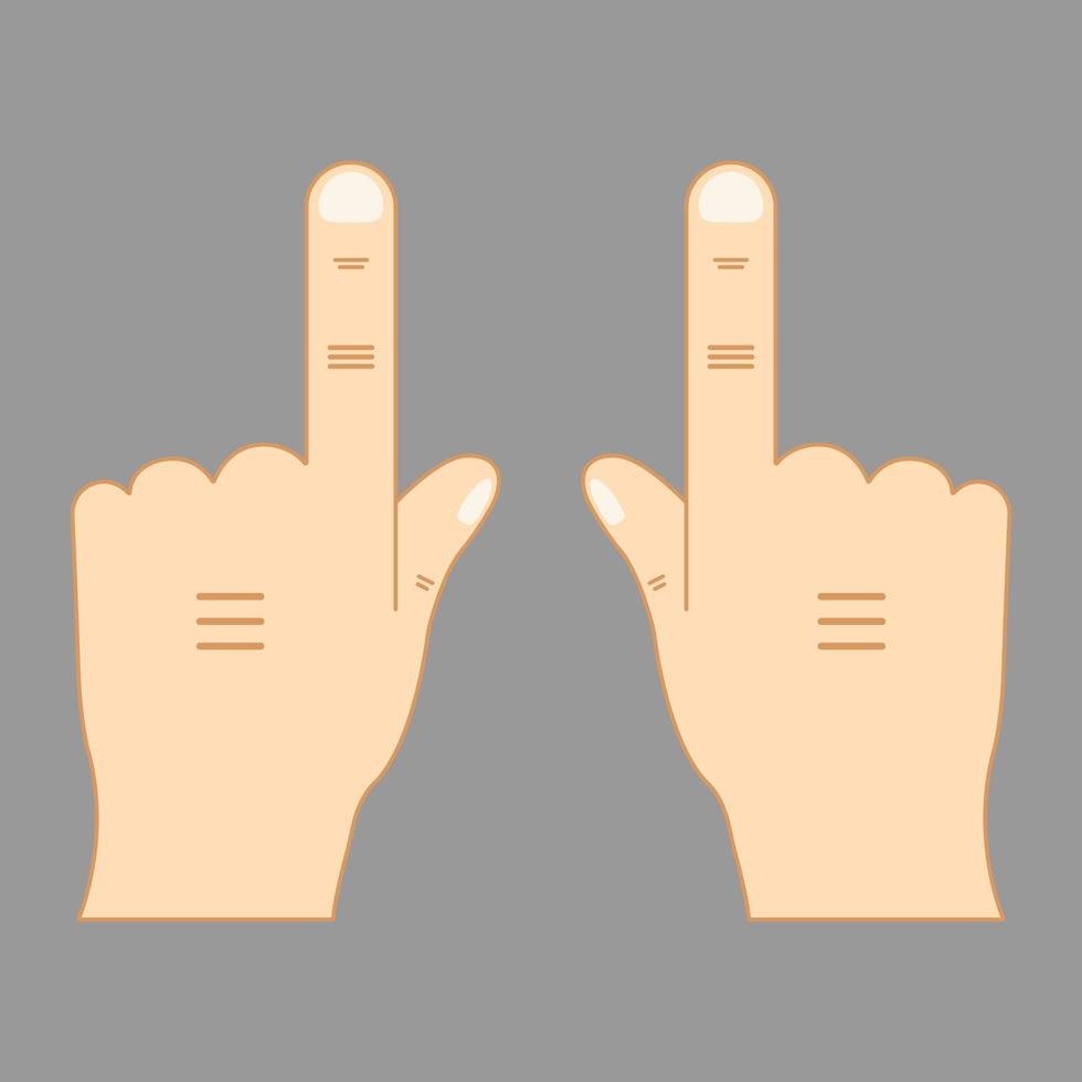 Hand pointing. Index finger touches on screen or shows something. Icon vector illustration