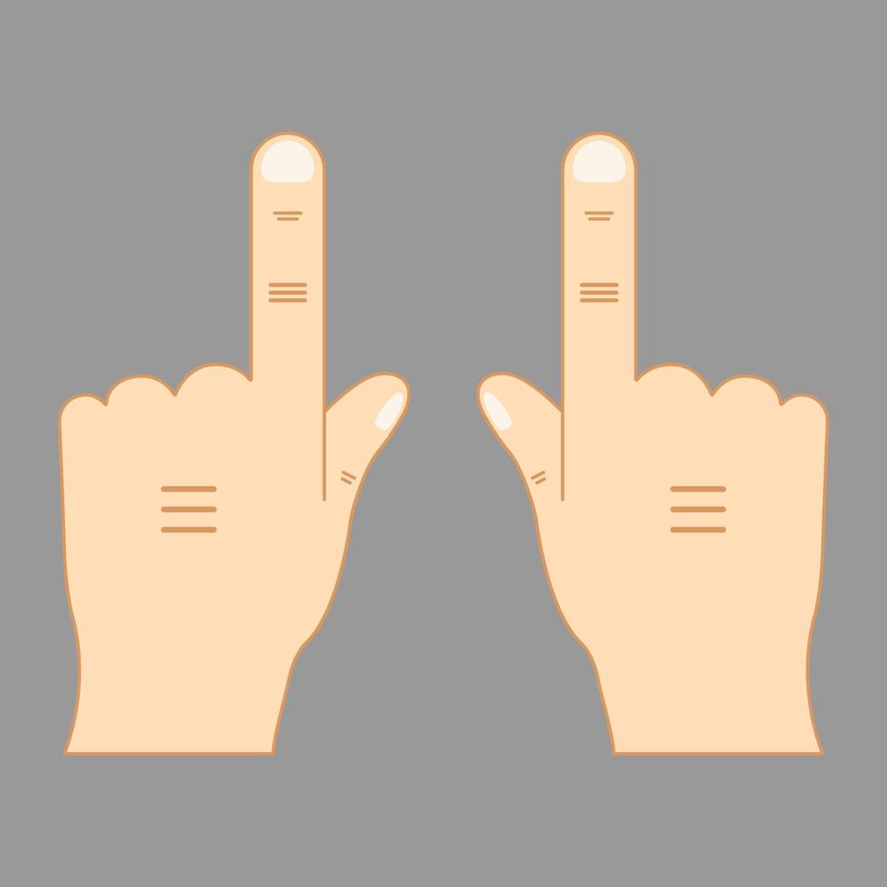 Hand pointing. Index finger touches on screen or shows something. Icon vector illustration