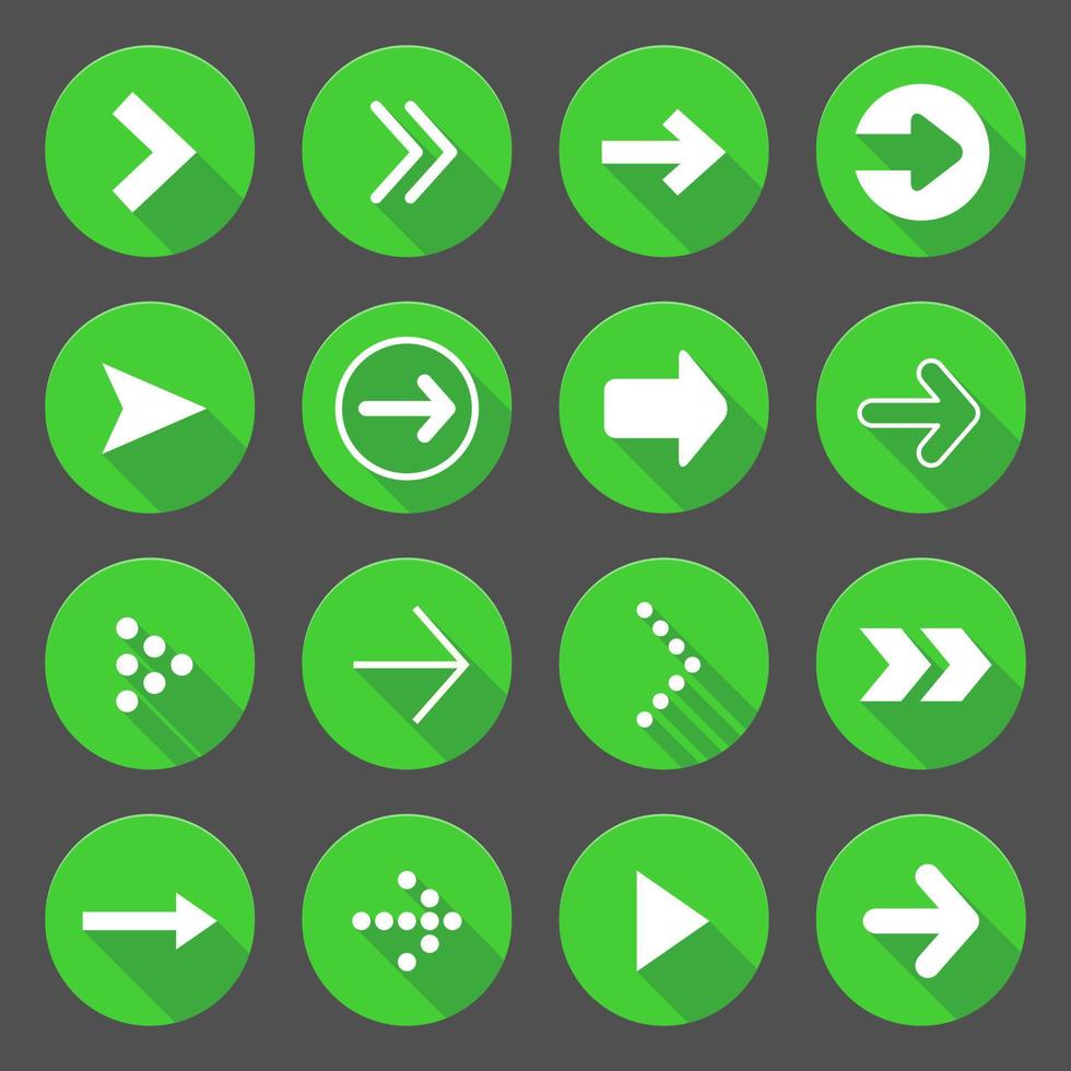 Arrow icons on green circle vector