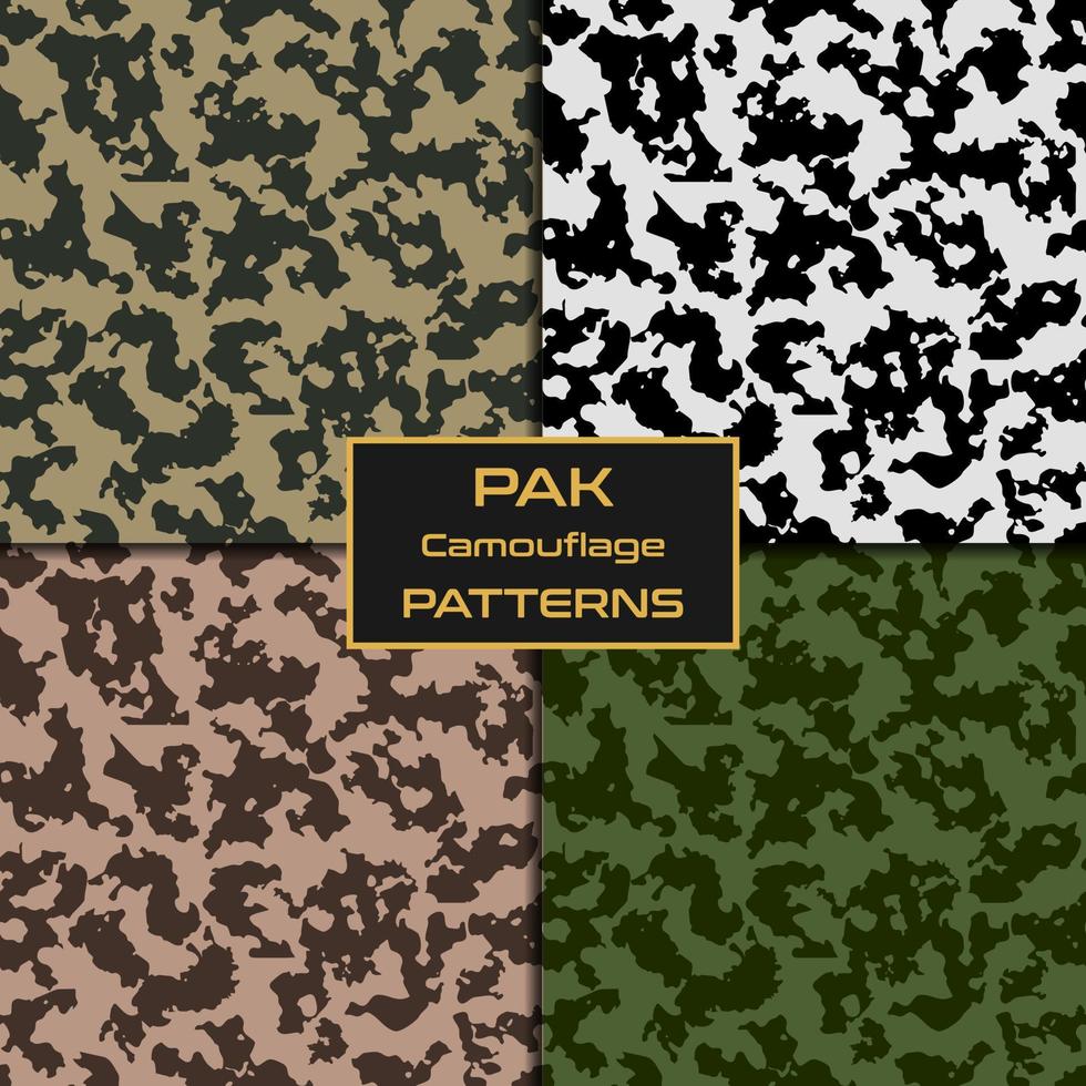 Pack Seamless texture disguise camouflage for military and hunters pattern. vector