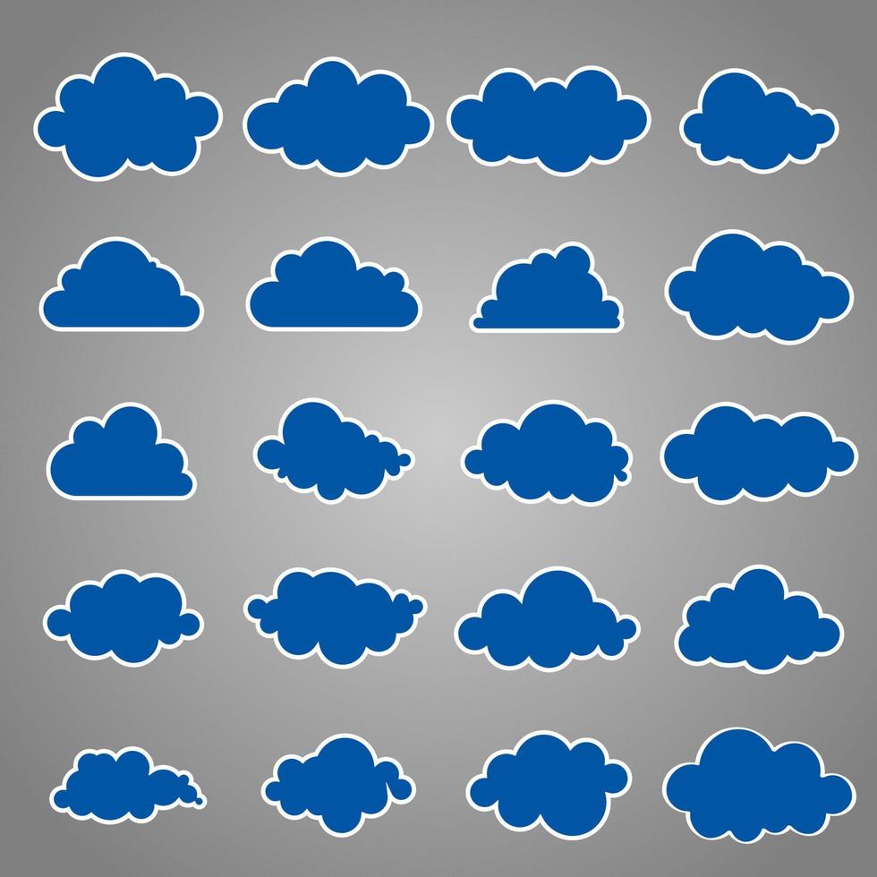 Clouds silhouettes. Vector set of clouds shapes.