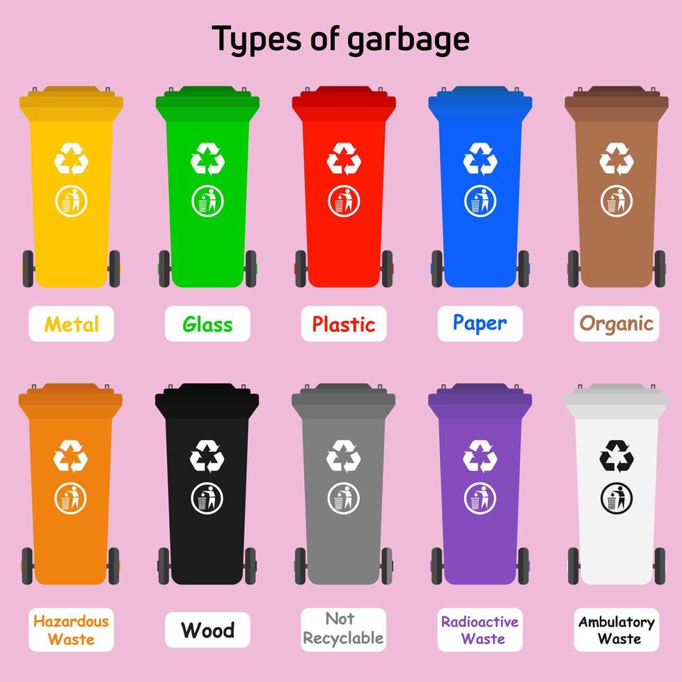 Type of bunkers for processing various waste. vector