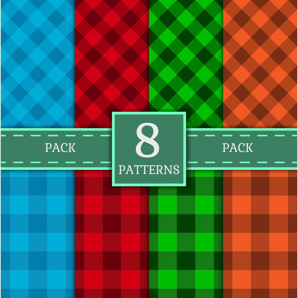 Set of seamless square patterns for design vector