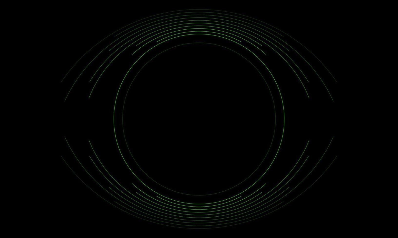Black green circular minimal lines abstract futuristic tech background vector
