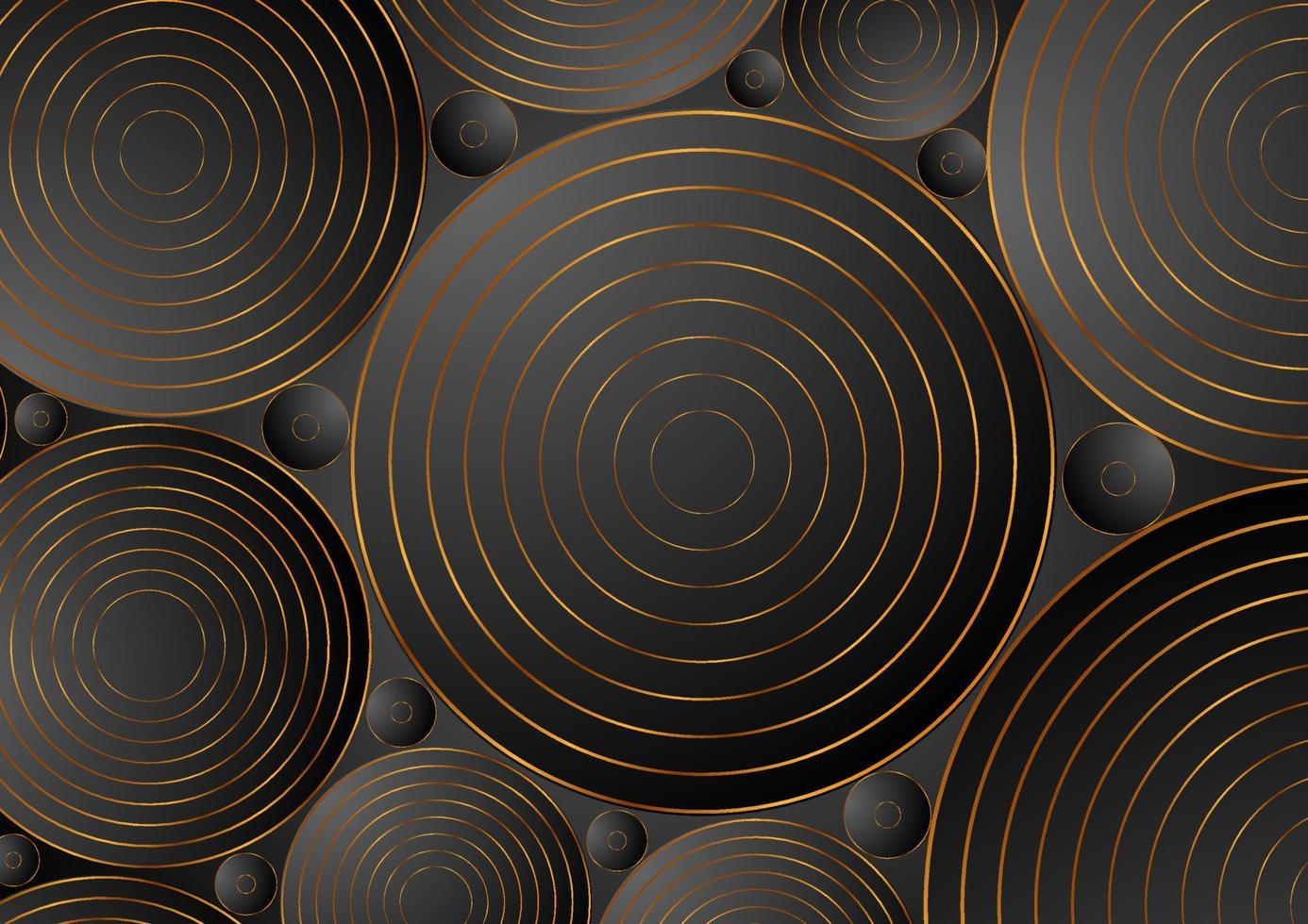 Black bronze circles abstract corporate background vector