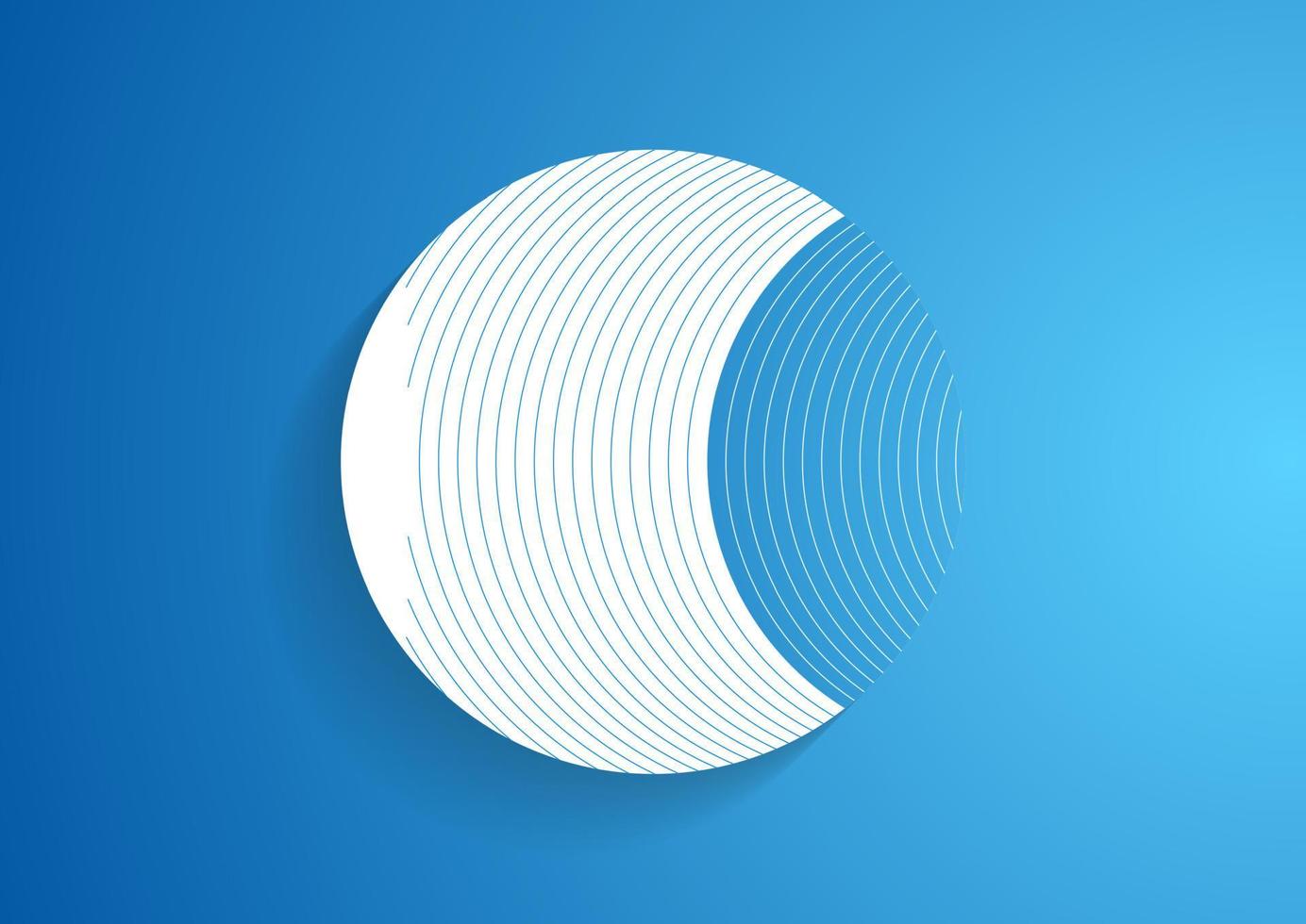 Blue white circle and lines concept abstract tech background vector