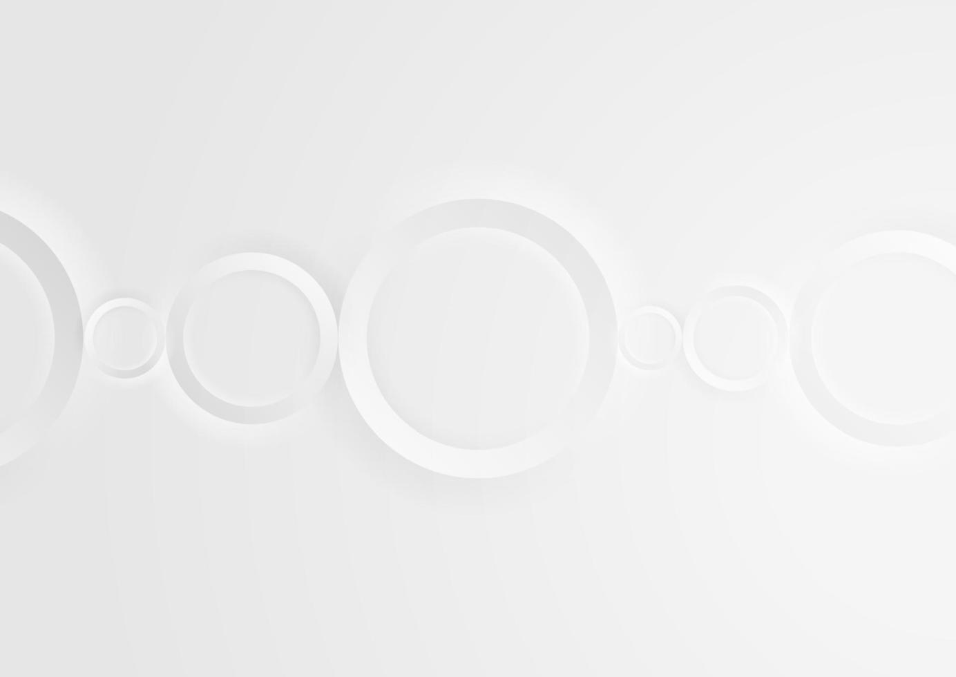 White grey geometric tech background with glossy circles vector