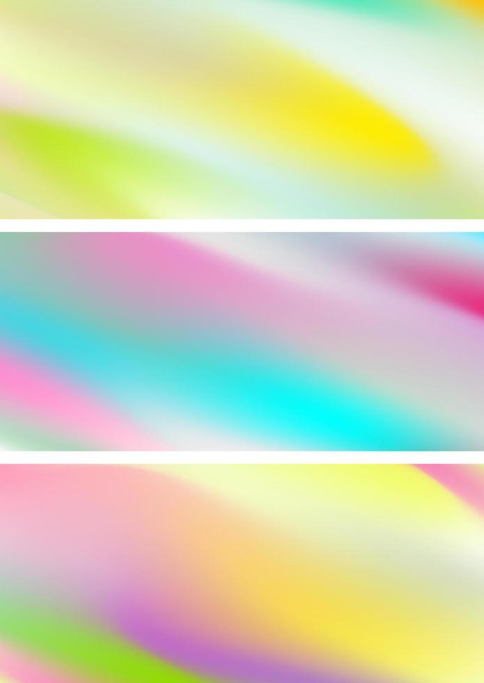 Abstract holographic soft gradient stripes backgrounds vector